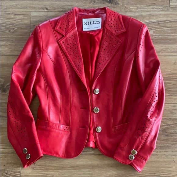 Hillis Jackets & Blazers - 🍎 Hillis Red Leather Jacket 🍎